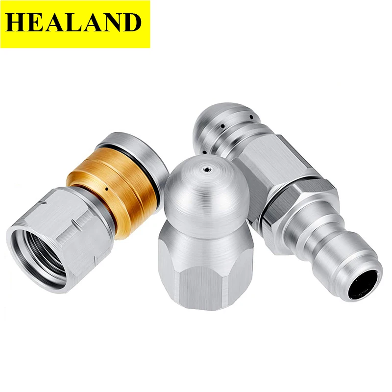 

3 Pieces Sewer Jetter Nozzle Kit Stainless Steel for 1/4 Inch Pressure Washer Accessories Quick Connector