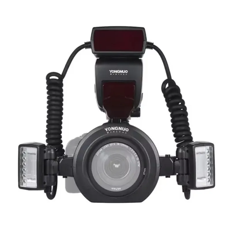 Фото 2026 YONGNUO YN24EX E-TTL Макро-вспышка Speedlite 5600K с 2 головками вспышки и 4 адаптерными кольцами для Canon EOS 1Dx 5D3 6D 7D 70 №3