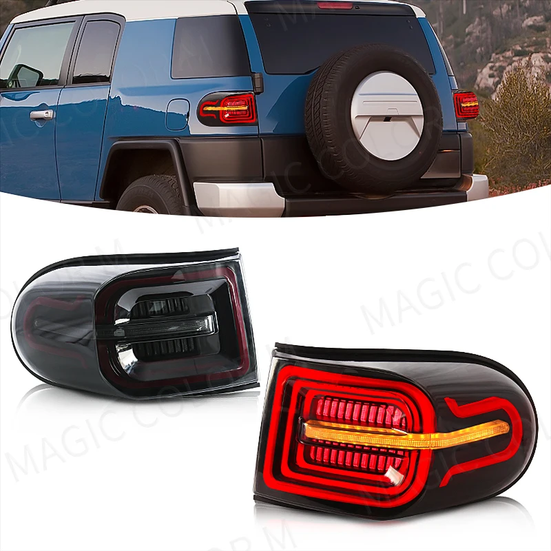

Задний фонарь для Toyota FJ Cruiser 2007-2017, Автомобильный светодиодный задний фонарь, стоп-сигнал, динамический сигнал поворота, стоп-сигнал, предупр...