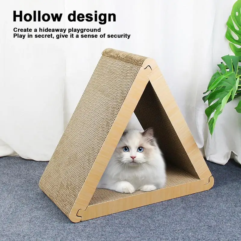 

Cat Scratching Board Cat Kitten 6 Sided Triangular Scratch Pad Indoor Grinding Paws Toys Wear Resistant Pet Furniture Supplies