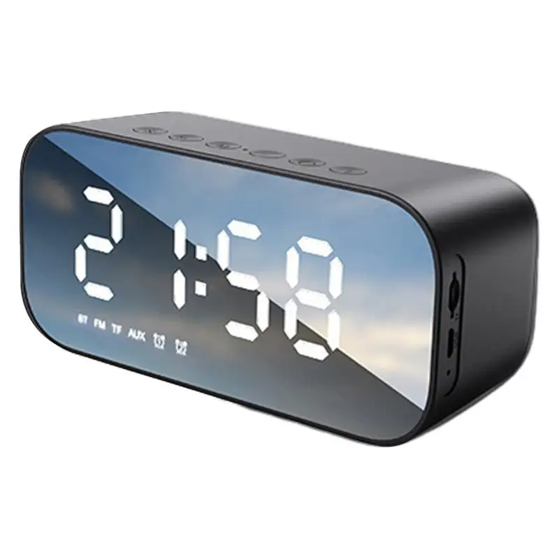 Radio With Wireless Speaker Portable Digital Alarm Clock Radio With Large Led Dimmable Display For Most Cellphones