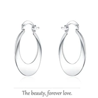 western style oval earrings 925 sterling silver jewelry for lady women girls decor party wedding valentines day gifts