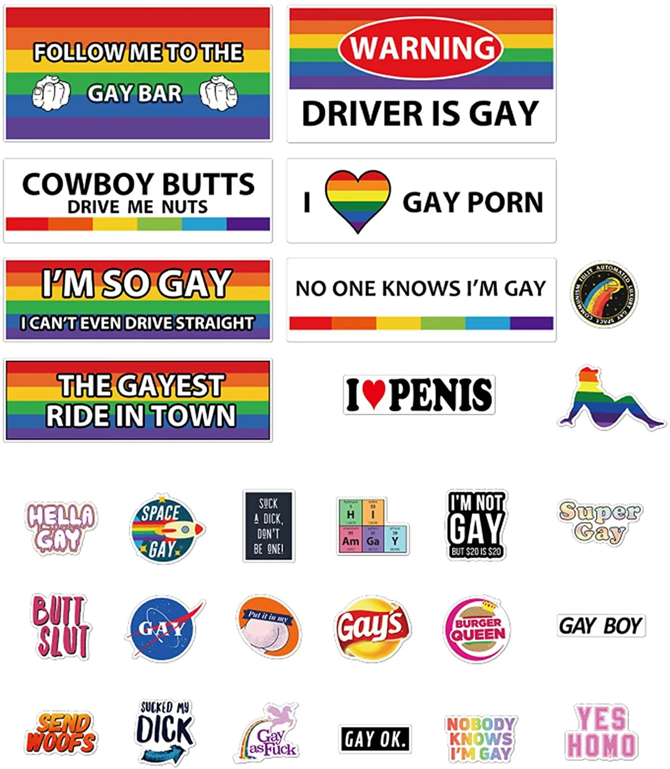 

Для 1 набора 28 шт. оригинальные забавные наклейки на бамперы геи ЛГБТ для розыгрыша грузовик, автомобиль или багаж-я такой гей, я даже не могу водить