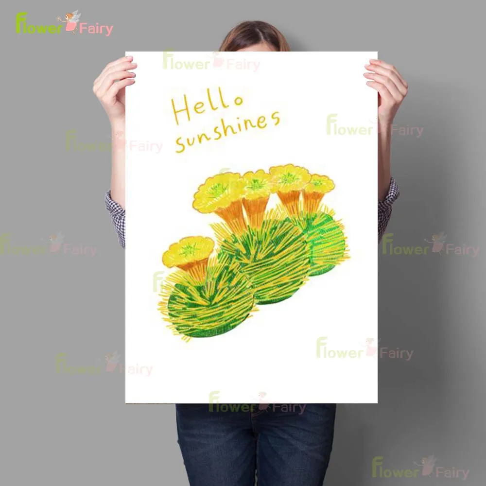 Кактус цветок природа кактус Постер в скандинавском стиле настенная Картина на