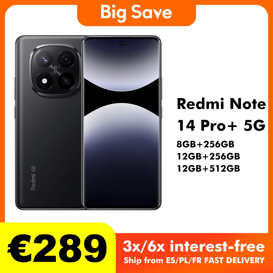 Xiaomi Redmi Note 14 Pro Plus 5G 8GB/256GB 12GB/256GB 12GB/512GB NFC Global Version Cellphone