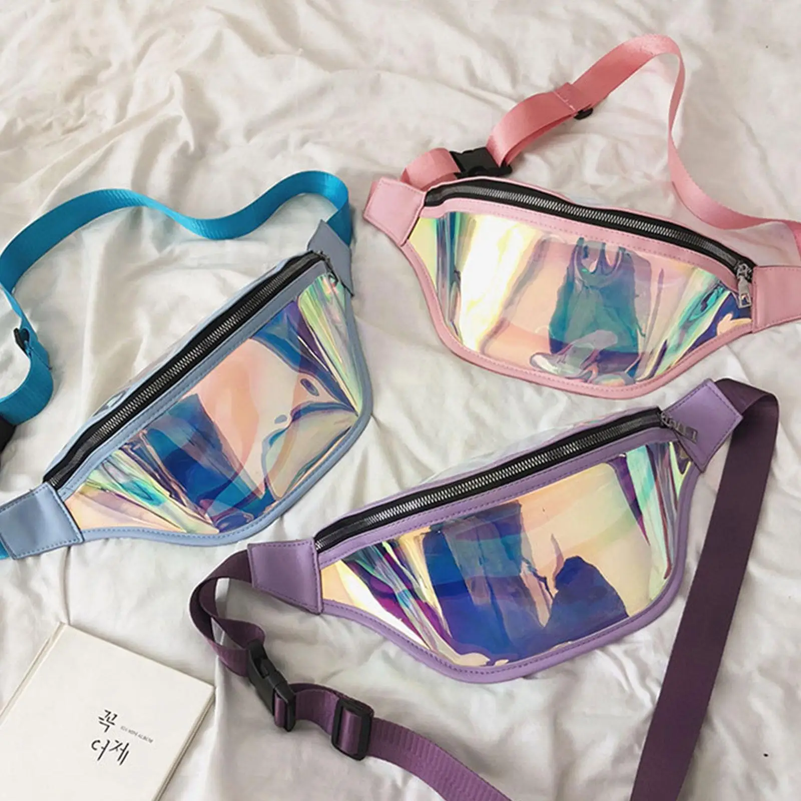 

Holographic Waist Bag Designer Zipper Chest Bag Sport Travel Girl Waist Belt Bags Fashion Phone Waist Pack For Women Fanny Q4Y1