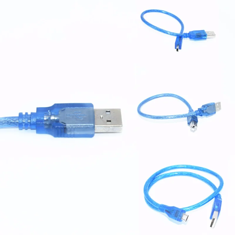 

USB-кабель для Uno r3/Nano/MEGA/Leonardo/Pro micro/DUE Blue, высококачественный тип A USB/Mini USB/Micro USB