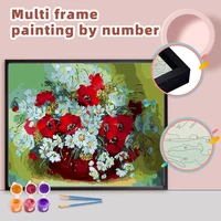 ruopoty diy painting by numbers with multi aluminium frame kits 60x75cm flower diy craft coloring by numbers home decor gift