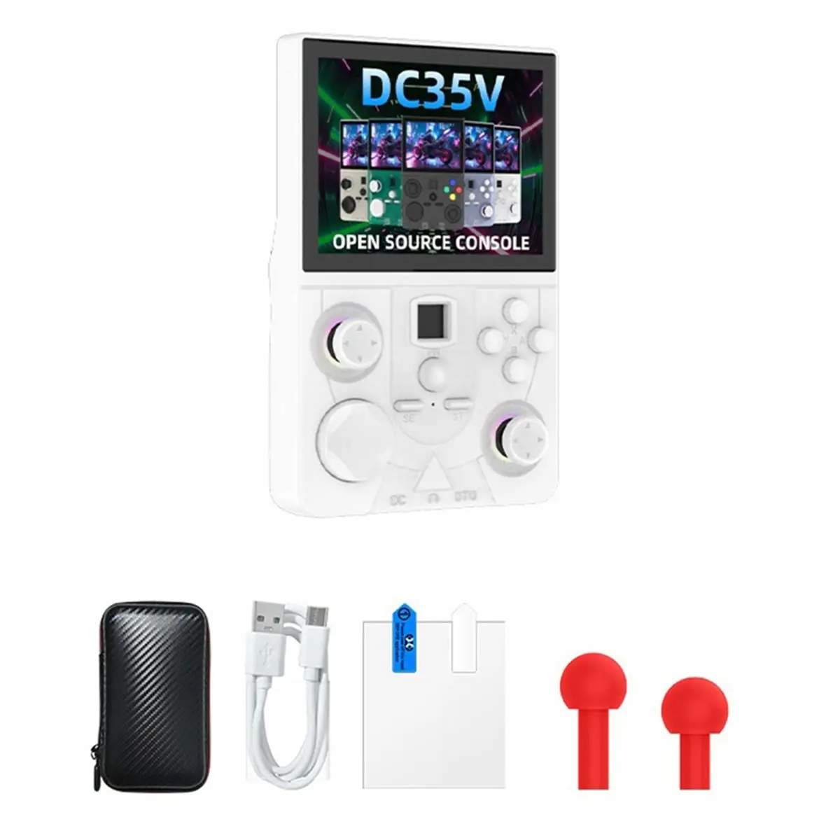 Фото ★ ▲   Ретро-портативная игровая консоль DC35V с 3,5-дюймовым IPS-экраном, карманный видеоплеер, сменный джойстик, поддерживает более 30 эмуляторов B №2