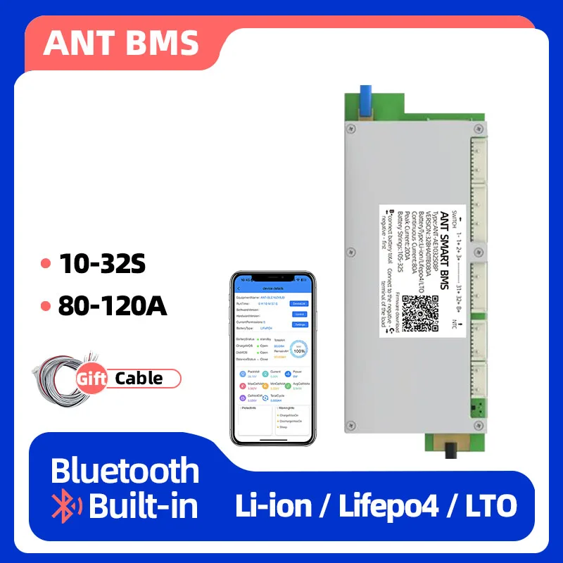 ant smat bms Новая концепция двухслойный BMS 10-32s80a 100a 120a поддержка 36 В 48 60 72 84 96