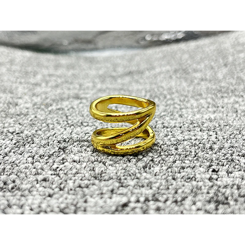 

Хит продаж 2023 Новое модное многослойное витое кольцо из серебра 925 пробы с гальваническим покрытием 14 к золотом нишевое ювелирное изделие в подарок