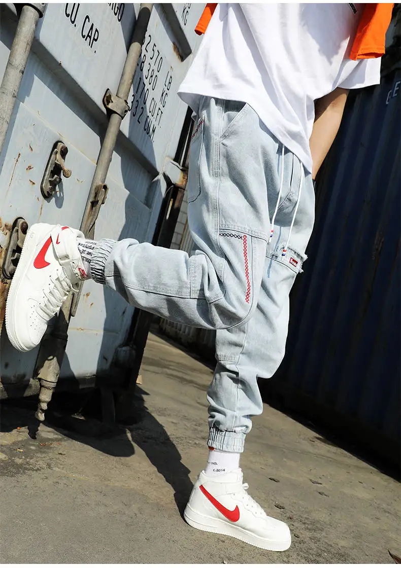 

New Streetwear Hip Hop Cargo Pants Men's Jeans Elastic Harun Joggers In Autumn and Spring Men ClothIng