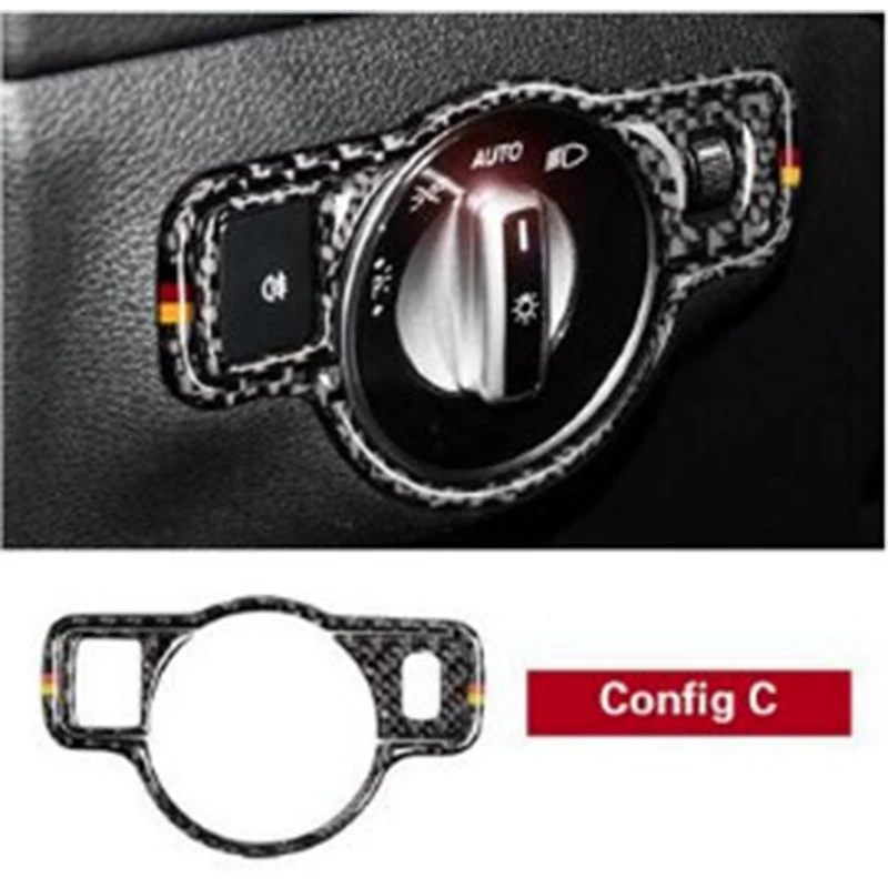 Наклейка на переключатель фар из углеродного волокна накладка рамку для Mercedes Benz A