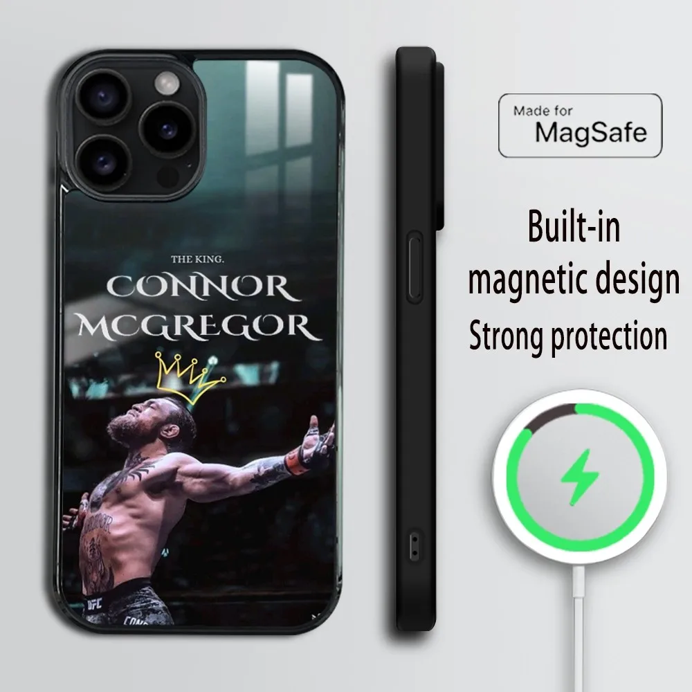 Чехол для телефона Conor McGregor Boxer iPhone 16 15 14 13 12 11 Pro Max Plus Mini Magsafe Mirror беспроводной