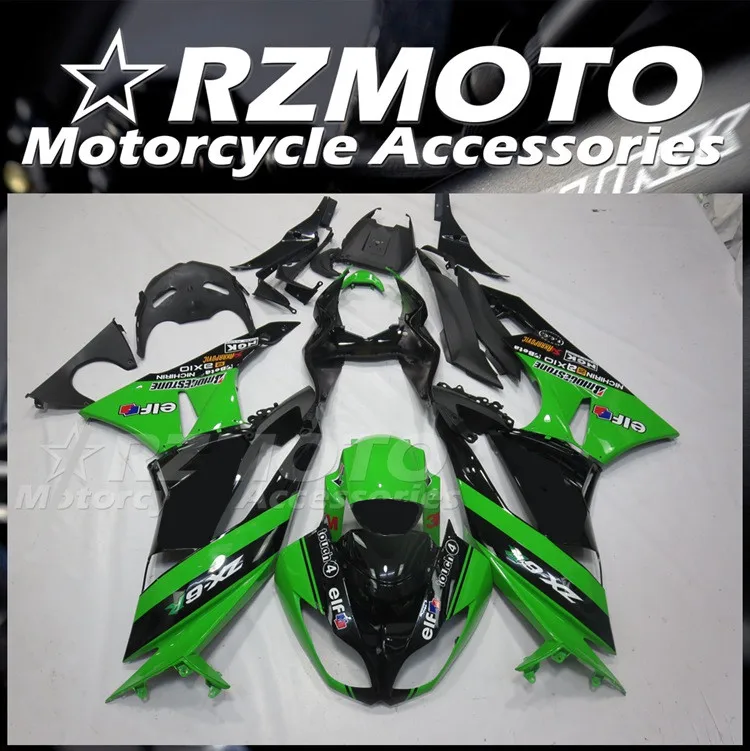 

Новый комплект обтекателей из АБС-пластика, подходит для Kawasaki Ninja ZX-6R ZX6R 636 599 2009 2010 2011 09 10 11 12, комплект кузова Green elf