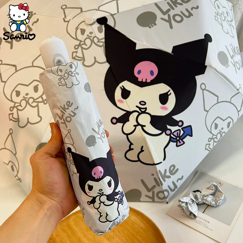 Новый зонт Sanrio Kuromi летний пляжный от солнца с героями мультфильмов солнечный