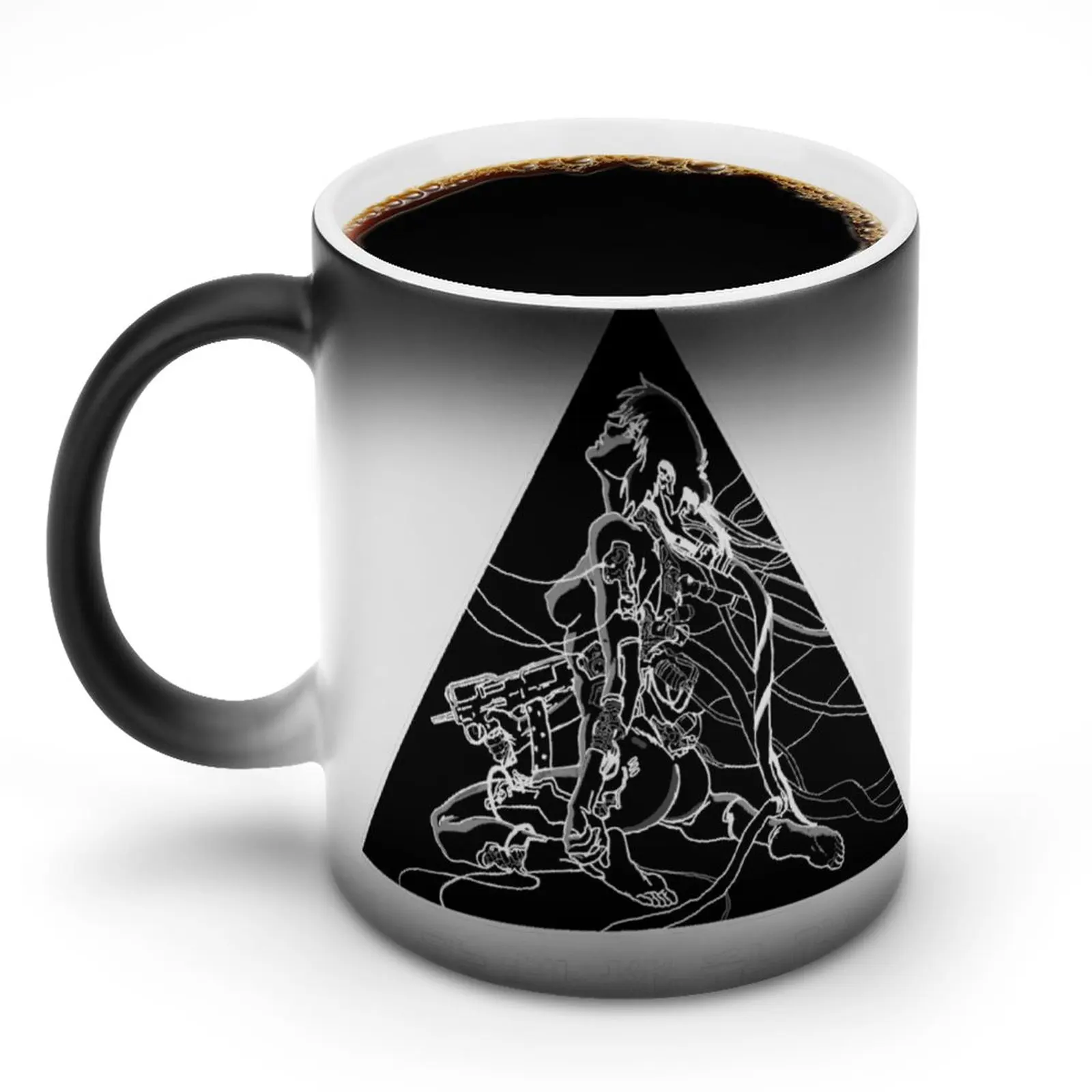 

Кружка Призрак в Ракушке, кружка с мажом батоу, гипсом из японского аниме, керамика, Кружка для офиса, креативные винтажные чашки с изменяющи...