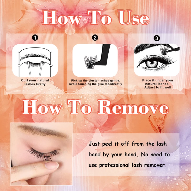 Самоклеящиеся накладные ресницы FAIRYTIS 8 рядов 10-16 мм