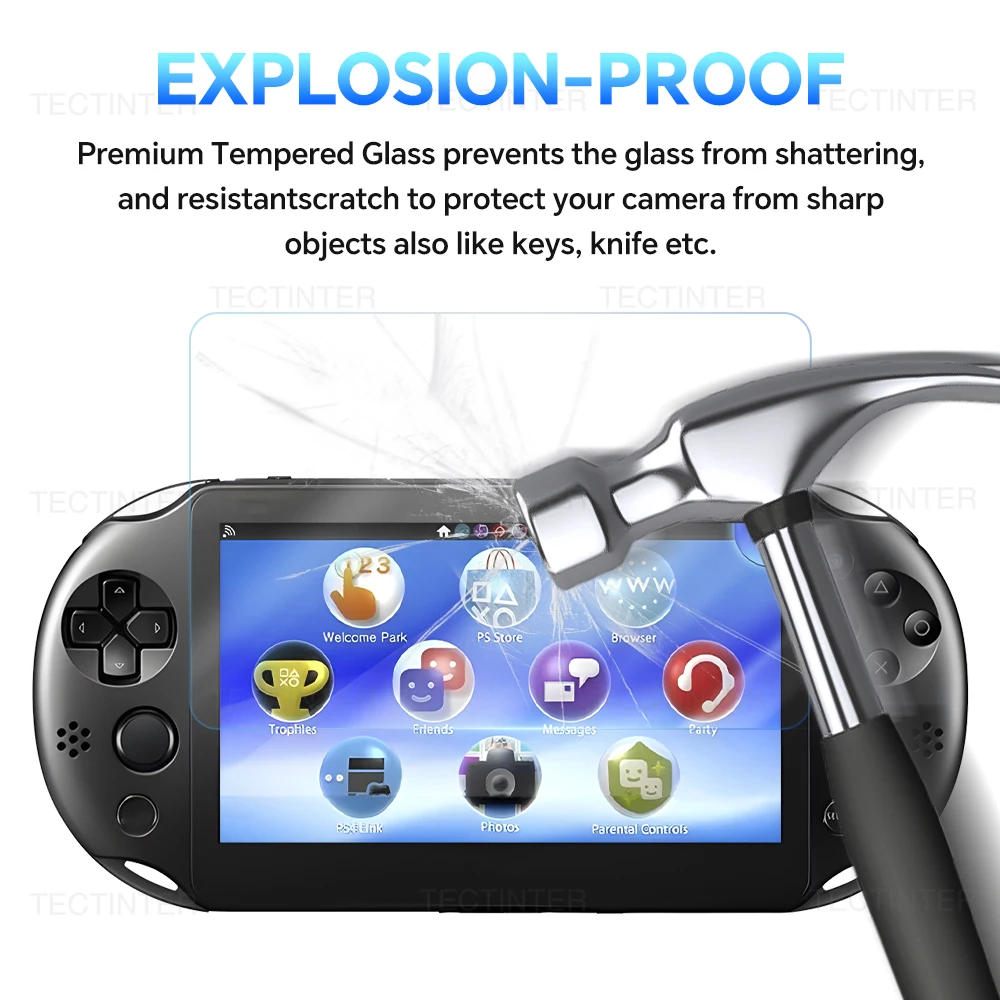 Для Sony PS Vita PSV 1000 Защитная пленка для экрана переднего закаленного стекла + задняя
