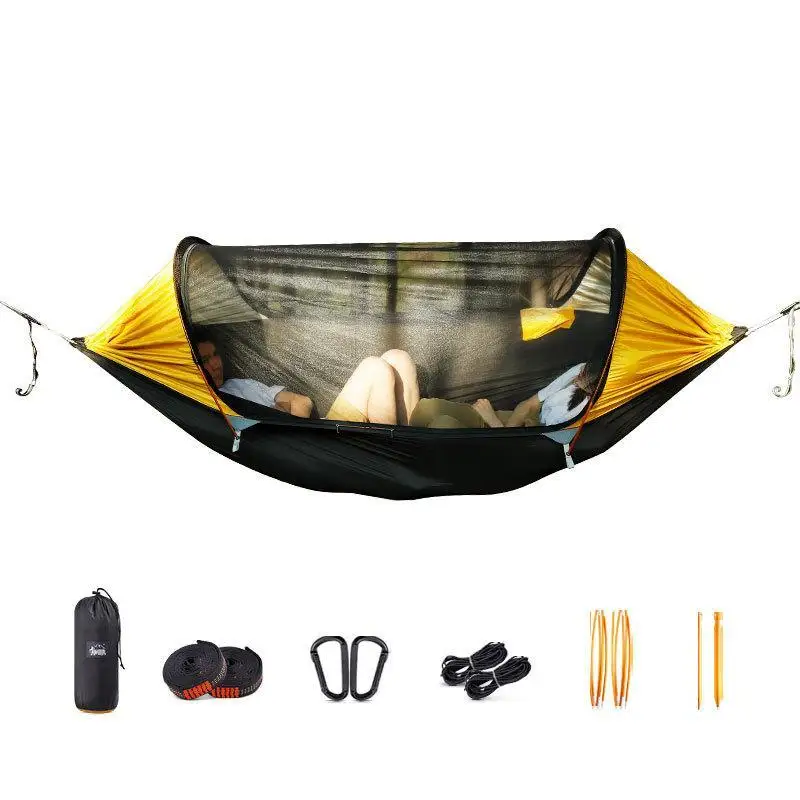 Outdoor Camping Single Double People Hammock Anti-Rollover with Mosquito Net Hammock Anti-Mosquito Hammock Travel Supplies