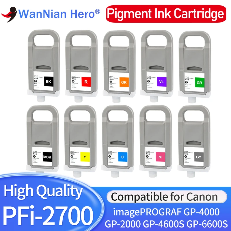 Чернильный картридж PFI2700 PFI-2700 совместимый с пигментными чернилами Canon imagePROGRAF GP-4000