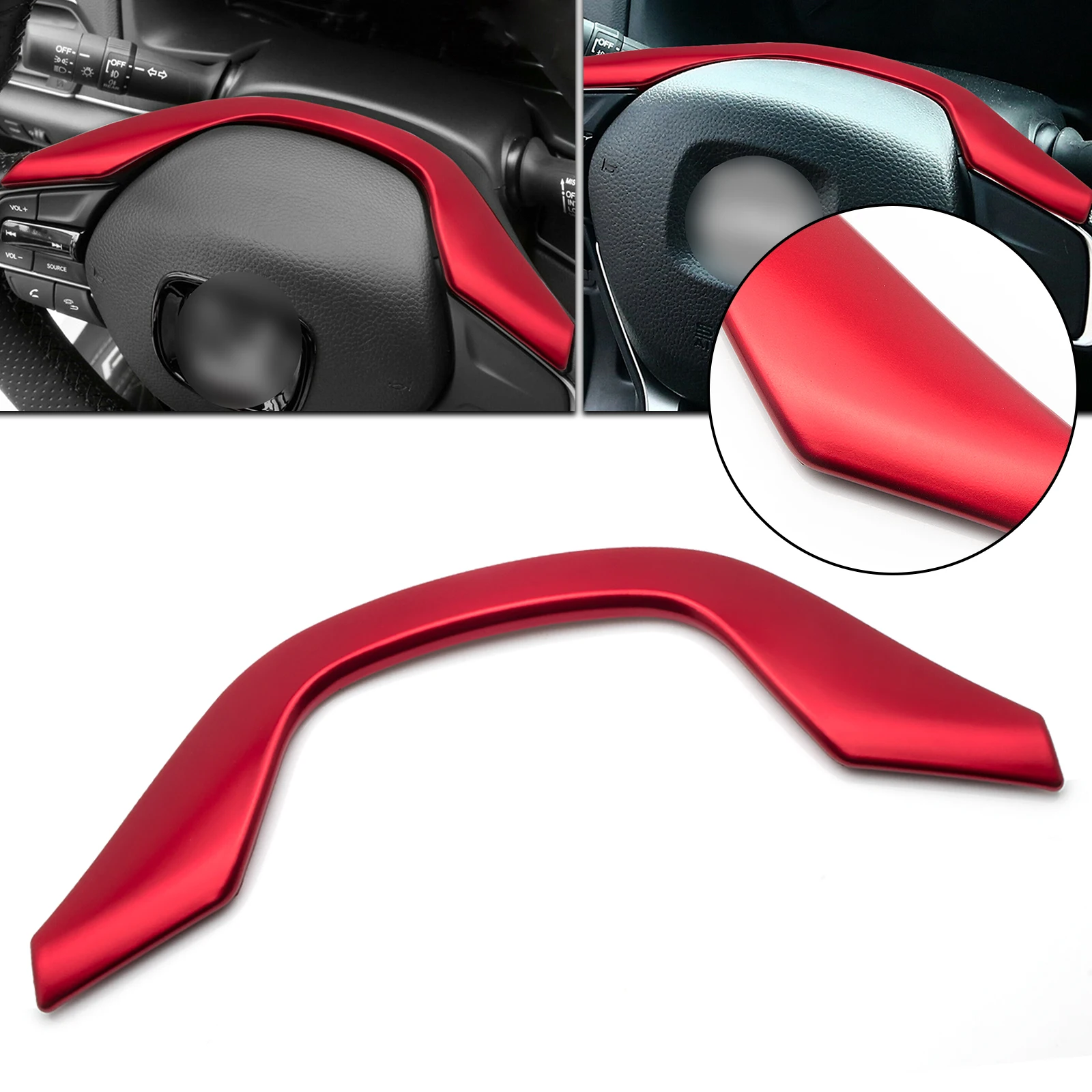 

Red Interior Steering Wheel Upper Frame Cover Molding Trim For Honda Accord 2018 2019 2020 2021