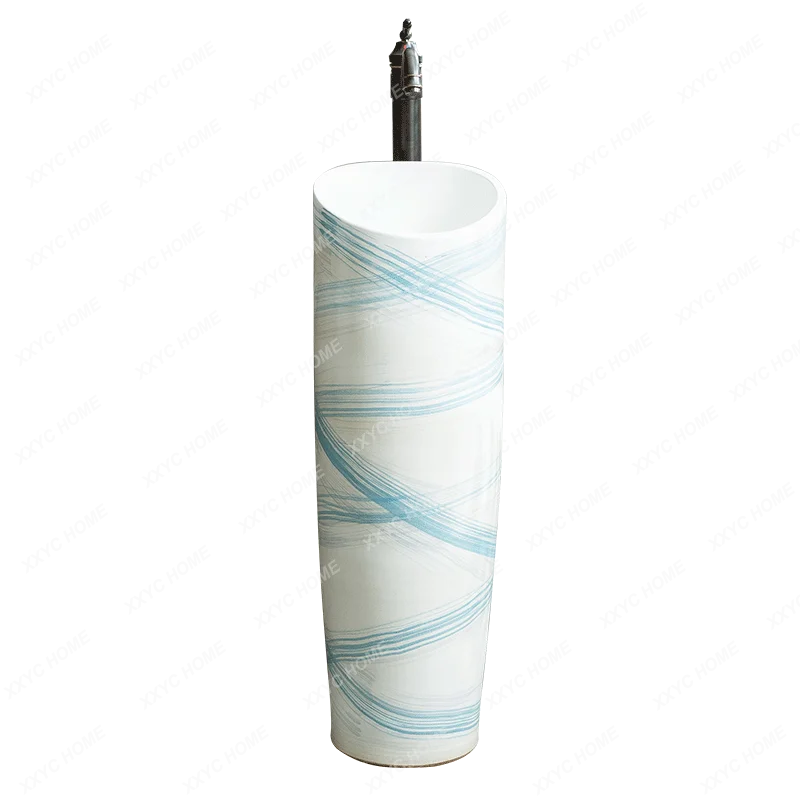 

Vertical Column Type Washbasin Courtyard Pool Inter-Platform Basin Small Apartment Integrated Floor Type