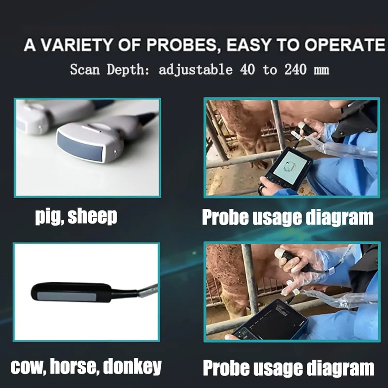 Ветеринарный B-ультразвуковой механический зонд для ультразвуковой машины овец