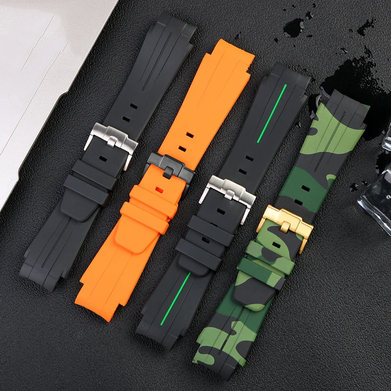 Rubber Silicone Watchband Fit For Submariner Daytona DEEPSEA Oysterflex Rolex 20mm 21mm 22mm Watch Strap GMT