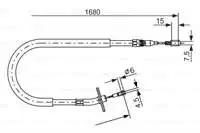BOSCH 1987477702 для ручной тормозной проволоки правый задний SPRINTER 901 902 903 904 9606 1680 мм