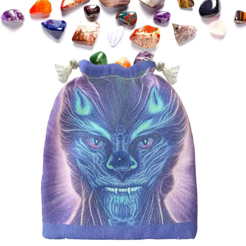 

Pouch For Tarot Cards Tarot Storage Card Holder Jewelry Pouch Cat Printed Composite Velvet Tarot Card Dice Jewelry Gift Bags