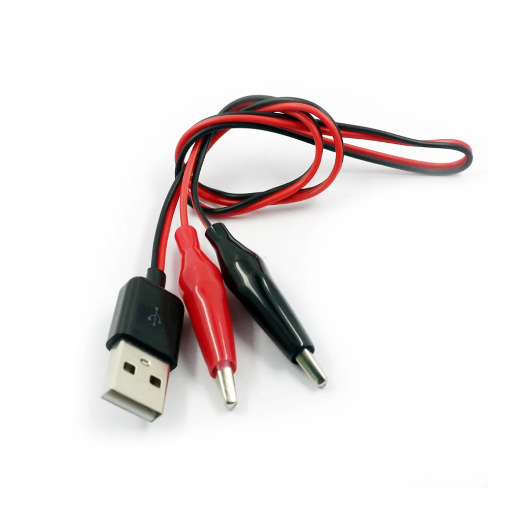 

10 шт. тестовые зажимы типа «крокодил» к USB разъему «папа» адаптер питания провод 60 см
