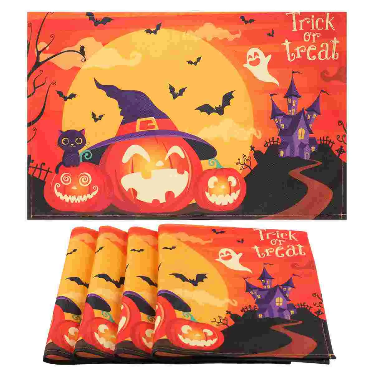 

4pcs Table Runner Placemats for Parties Dining Table Pad Scary Movie Nights Placemats
