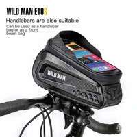 wild man touch screen bike bag rainproof bike bag bicycle front cell phone holder top tube cycling reflective mtb accessories