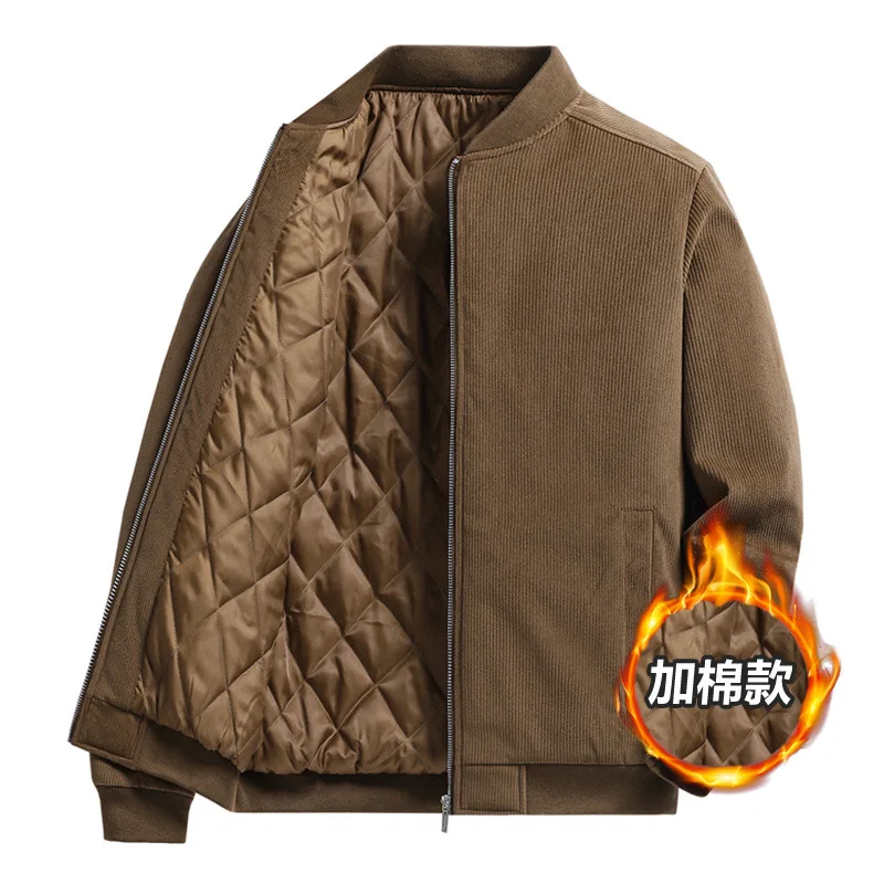 Corduroy Coat Men's Autumn and Winter Loose Everything Casual Cotton Suit Baseball Collar Windbreaker Port Style Retro Top