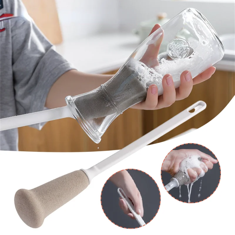

Kitchen cleaning supplies Long handle sponge brush Bottle cleaning brush Baby bottle brush Beers Jugs Cleaner Kitchen tools