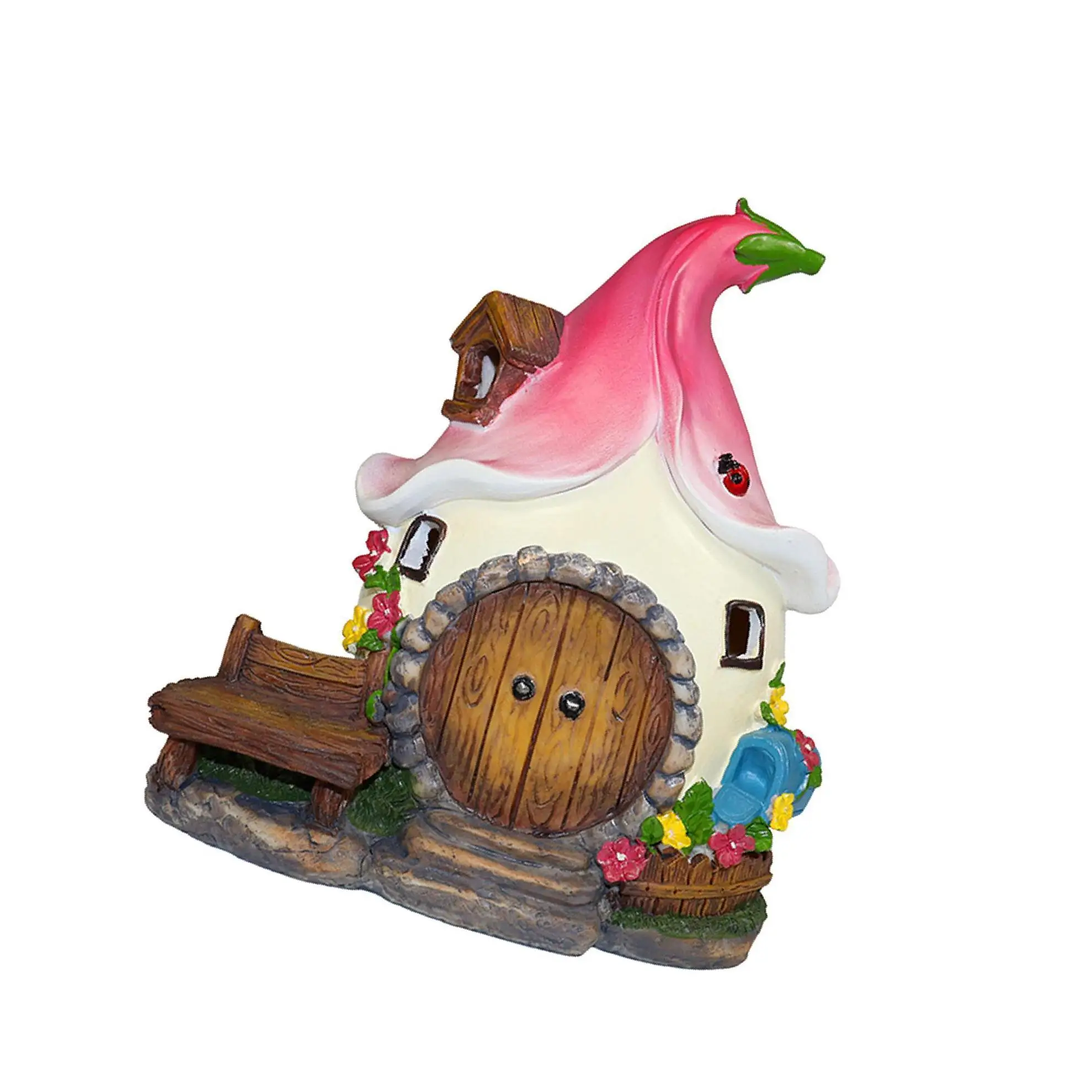 

Милая Мини-статуя дома на солнечной батарее, уличная сказочная садовая лужайка с орнаментом