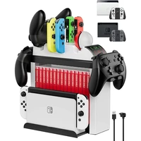 multifunctional charging dock for nintendo switch oledswitch storage for joy cons pro controller and ball plus controllers