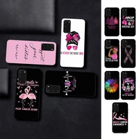girl breast cancer pink ribbon phone case for samsung s10 21 20 9 8 plus lite s20 ultra 7edge