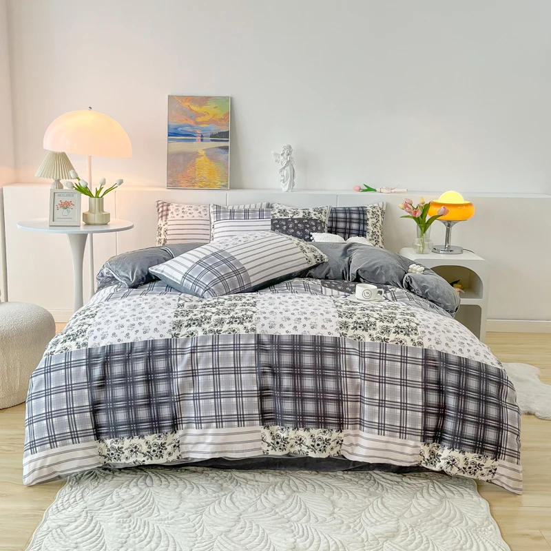 

Корейский кружевной пододеяльник, модный однотонный пододеяльник из микрофибры с принтом, пододеяльник для двуспальной кровати, короля, домашний декор, мягкий пододеяльник для студенческого общежития