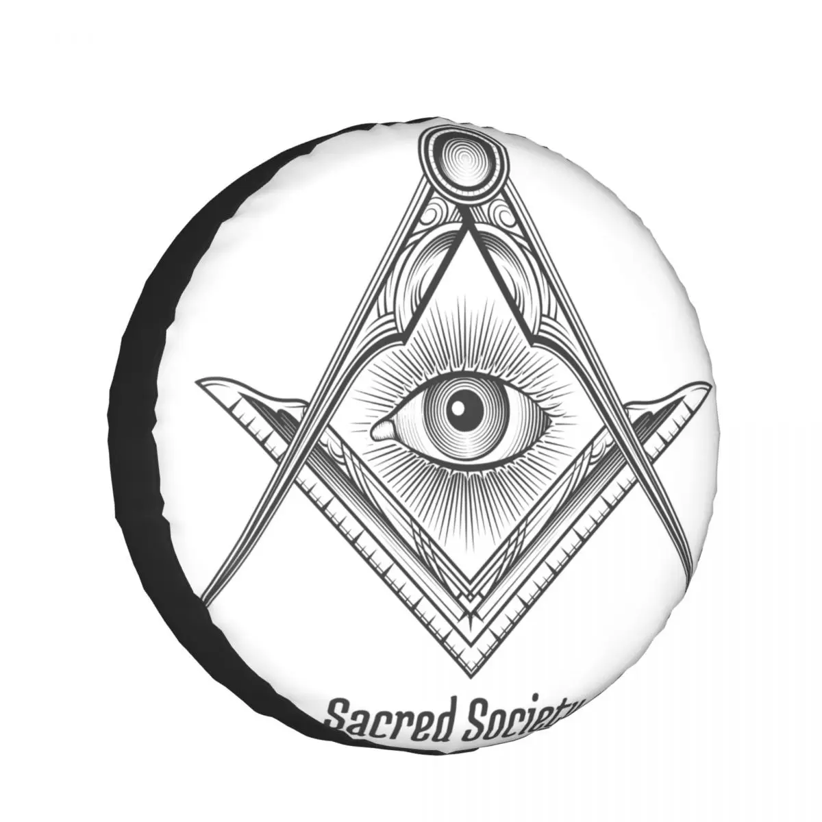 

1pcs Universal Car Spare Tire Covers Case Auto Wheel Tires Masonic Compass Symbol Vehicle Tyre Waterproof Polyester Bag