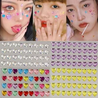 1pcs 3d self adhesive love heart design fashion body face stickers gems rhinestone jewels accessories for party festival