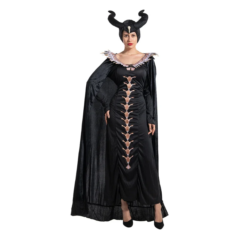 Карнавал на Хэллоуин, яркий костюм для косплея, лес, зла, королева, ведьма, Пурим, Спящая красавица, дьявол, Рогатый вампир, маскарадное платье