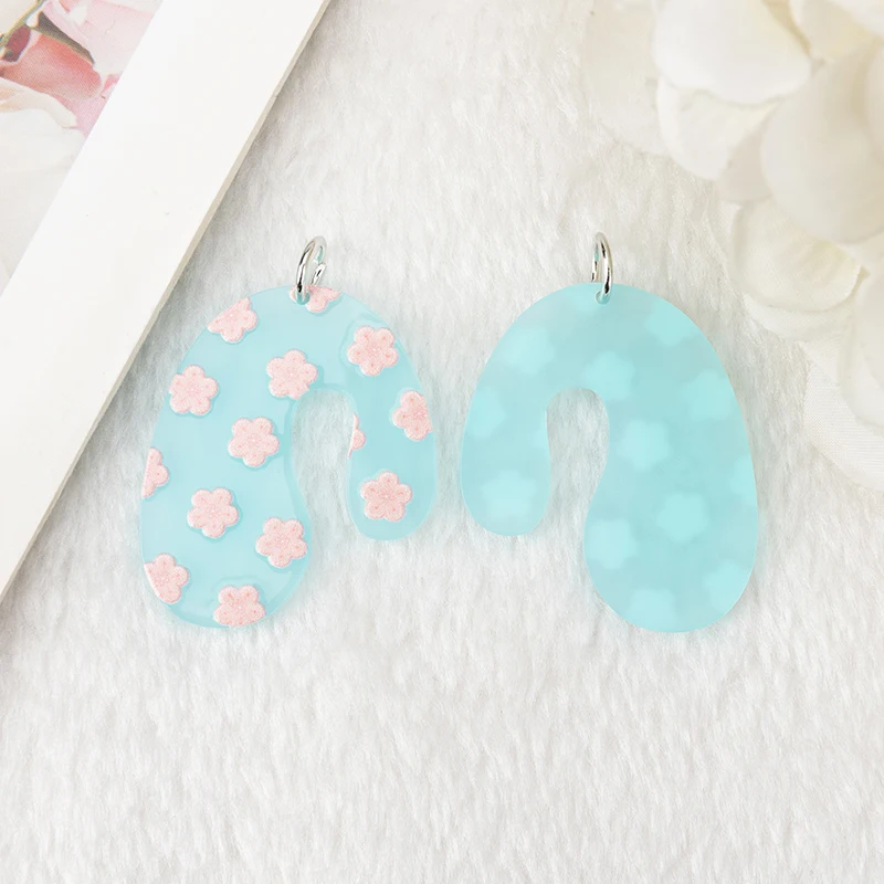 8 шт. милые подвески в виде цветов акриловые красочные серьги с подвеской вишни и