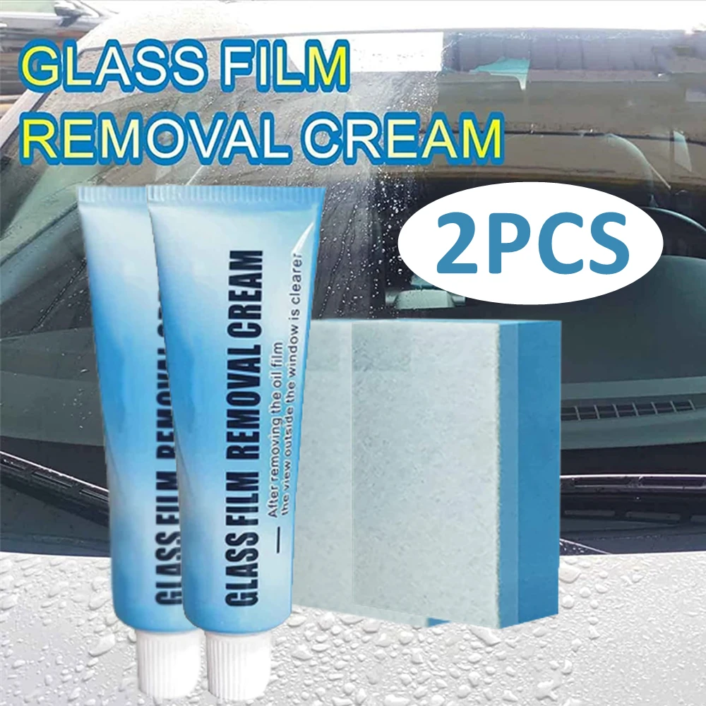 

2PCS Oil Film Remover Auto Glass Film Removing Paste Coating Agent Windscreen Wiper Car Windshield Window Cleaner