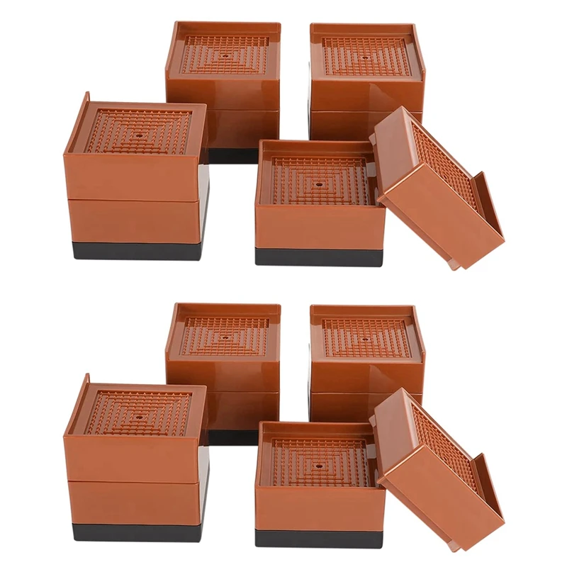 

8 Pcs Foot Pad Furniture Base Frame Adjustable Lifting Table And Chair Frame Leg Extender Furniture Frame Foot Brown