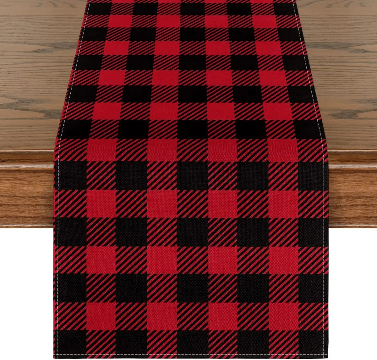 

Christmas Classic Red Green Plaid Table Runner 33x180cm Linen Xmas Dining Table Decoration Farmhouse Party Tablecloth
