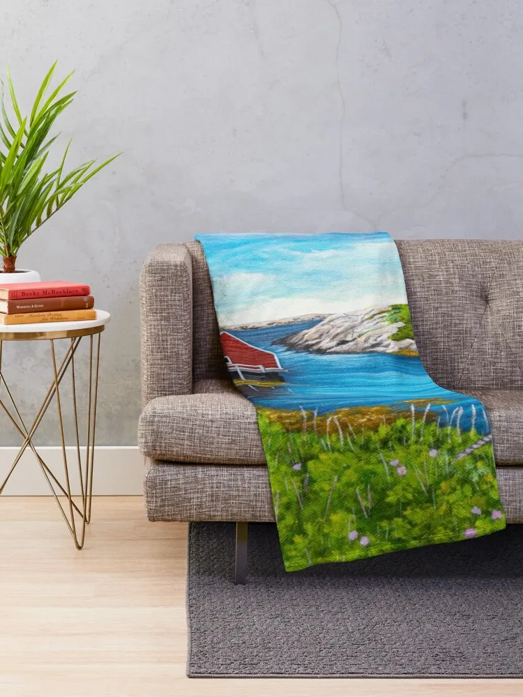 Рыбацкая ковдра Wharf Peggy's Cove Nova Scotia пушистое одеяло для декоративного дивана