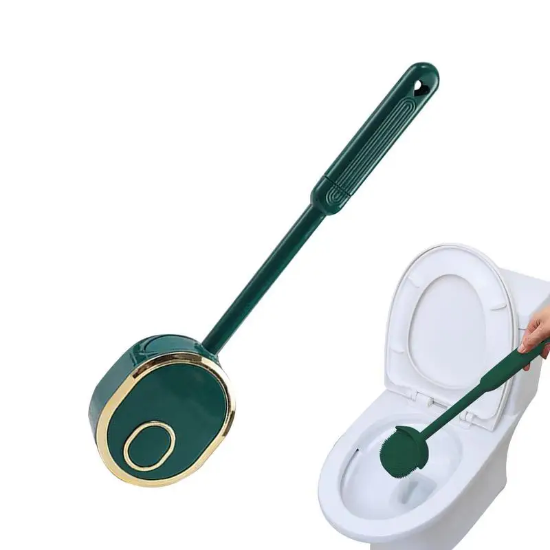 

Long Handle Toilet Brush With Holder Flexible Camper Deep Cleaning Brush Wall Mounted Toilet Bowl Brush Head For Bathroom Tub