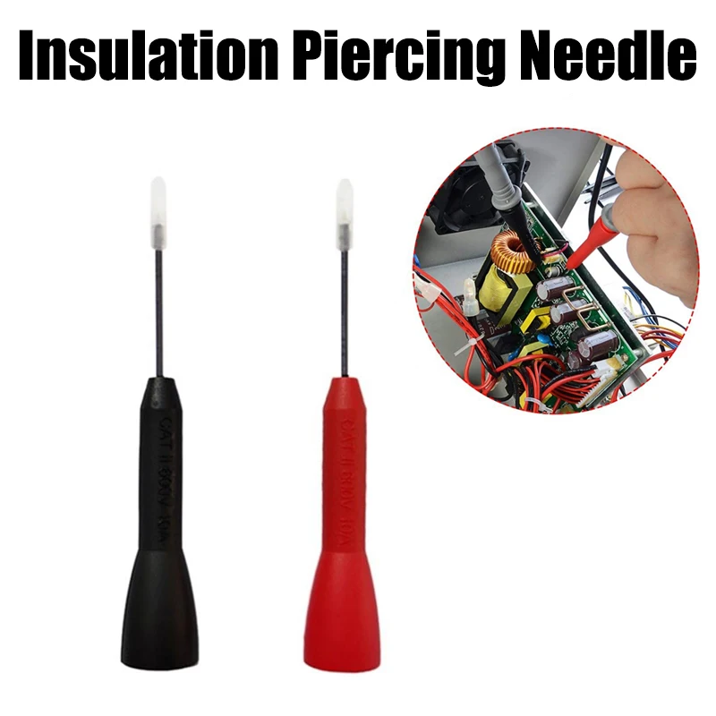 

2PCS/Set Insulation Piercing Needle New Non Destructive Multimeter Test Probe Stainless Steel Extension Needle For 2mm Test Lead